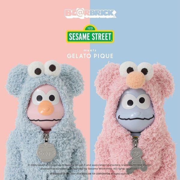 【預購】庫柏力克熊 BE@RBRICK  睡衣熊Ｘ芝麻街 Elmo＆Cookie monster 400% 