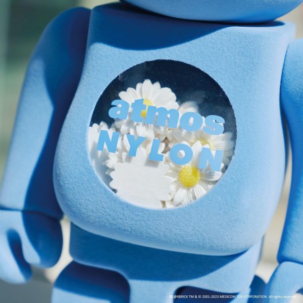 【預購】庫柏力克熊 BE@RBRICK atmos × NYLON JAPAN TYPE-2 天空藍 100％ & 400％ 