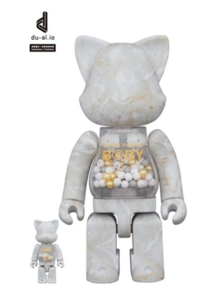 【預購】庫柏力克熊 BE@RBRICK  大理石貓兔千秋一對 100%+400% 