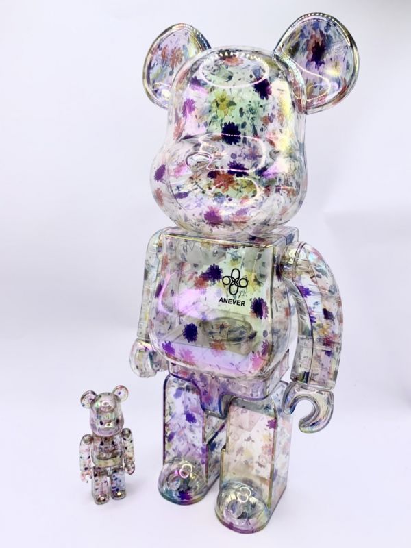 【現貨】庫柏力克熊 BE@RBRICK 透明乾燥碎花 ANEVER 500%&1000% 