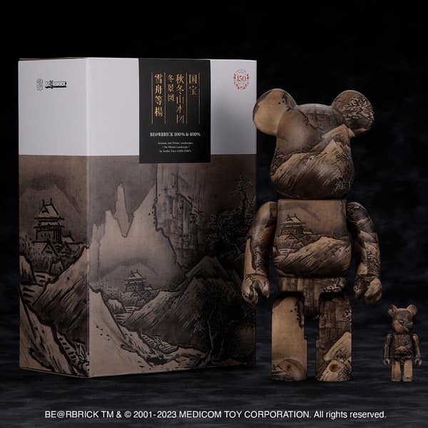 【預購】庫柏力克熊 BE@RBRICK 雪舟 国宝 「秋冬山水図（冬景図）」100%+400% 