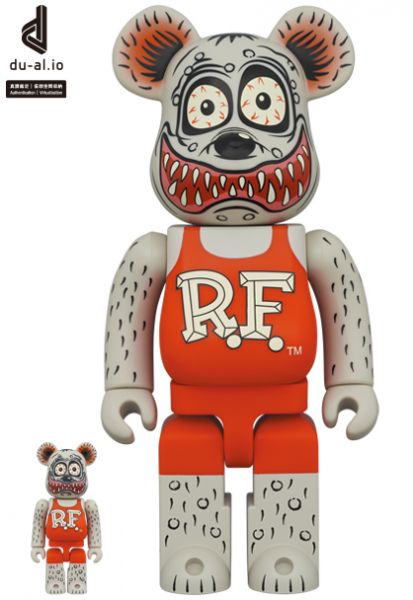 【預購】庫柏力克熊 BE@RBRICK 老鼠芬克 灰色版 RAT FINK GRAY Ver. 500% 