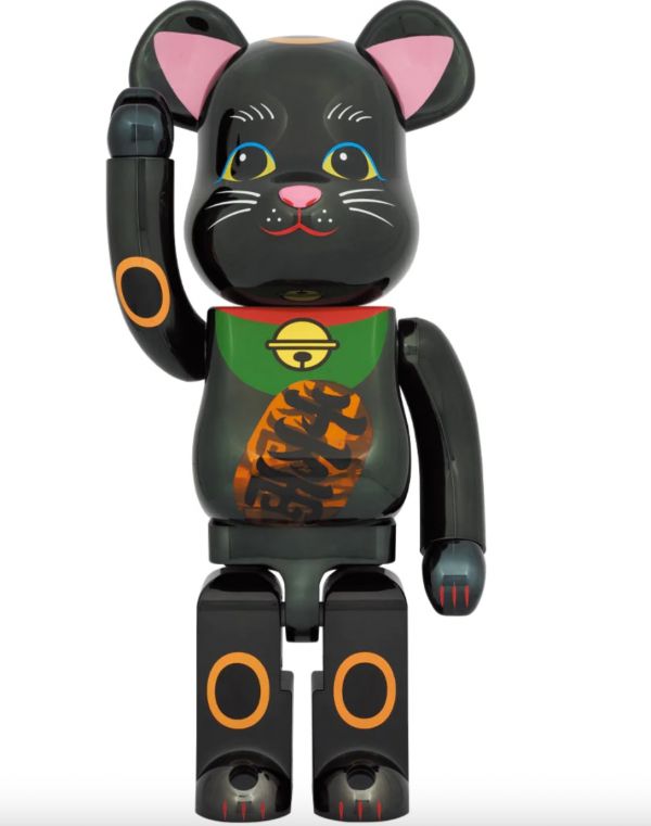 【預購】庫柏力克熊 BE@RBRICK 招財貓 黒メッキ 発光 1000% 