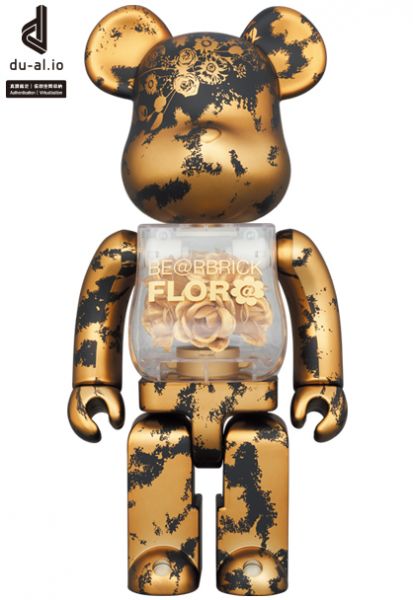 【現貨】庫柏力克熊 BE@RBRICK FLOR@ GOLD 金肚中花 400% 