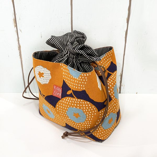 三層束口水桶包 (北歐橘) 接單生產* 束口袋,巾着袋,水桶包,drawstring,drawstringpocket,隨身小包,隨身包