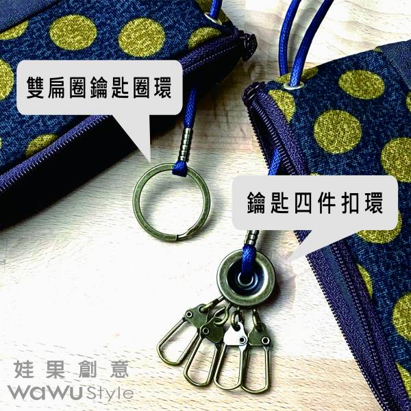 拉鍊鑰匙包 (繽紛藍) 日本布 接單生產* 鑰匙包,keyholder,鑰匙收納,キーケース,kyecase,隨身小包,客製化