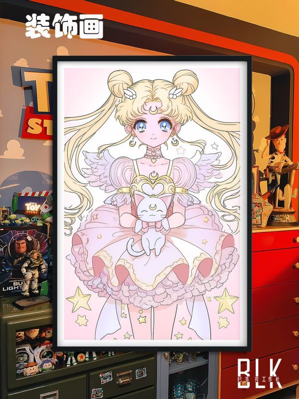 巴洛克 水兵月美少女戰士裝飾畫/冰箱貼 