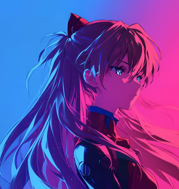 H2工作室 《藍粉明日香》EVA新世紀福音戰士明日香二號機裝飾畫 