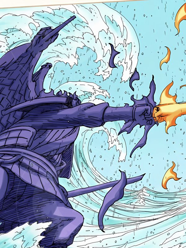 星空《九尾vs須佐》火影忍者尾獸仙人裝飾畫 