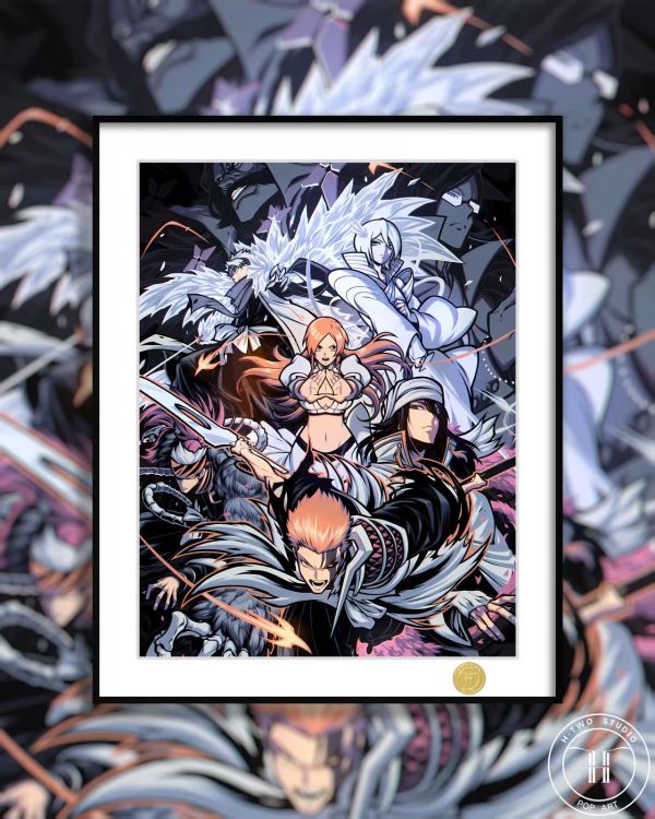 H2工作室 《死神》BLEACH黑崎一護井上織姬露琪亞朽木白哉友哈巴赫裝飾畫 