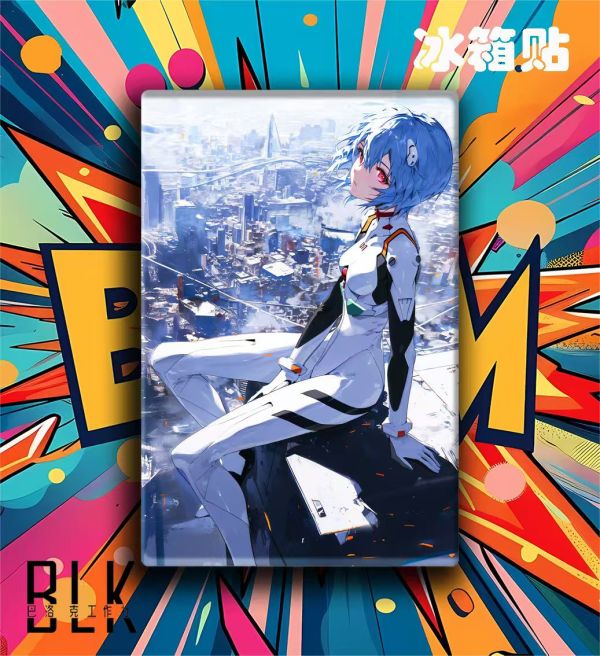 巴洛克 眺望綾波麗零EVA裝飾畫/冰箱貼 