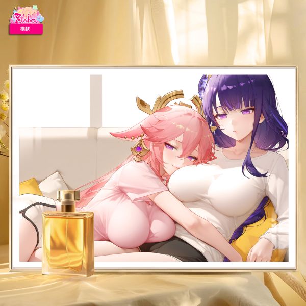 阿喵畫社 迎辰 雷電與神子高清裝飾畫 