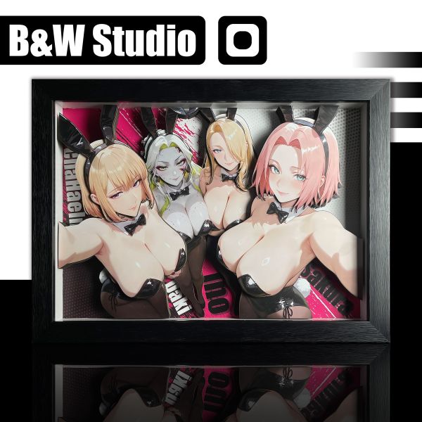 黑白畫映B&W Studio 車慧怡&墮姬&井野&小櫻 立體裝飾畫 