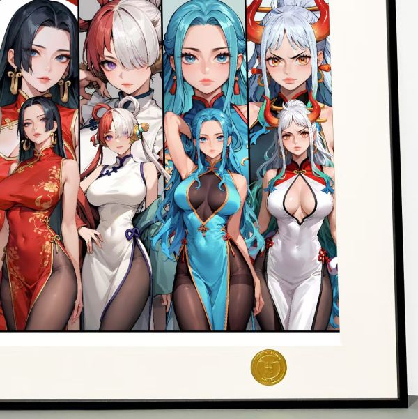 H2工作室 海賊王《旗袍女團》女帝娜美羅賓大和烏塔裝飾畫 