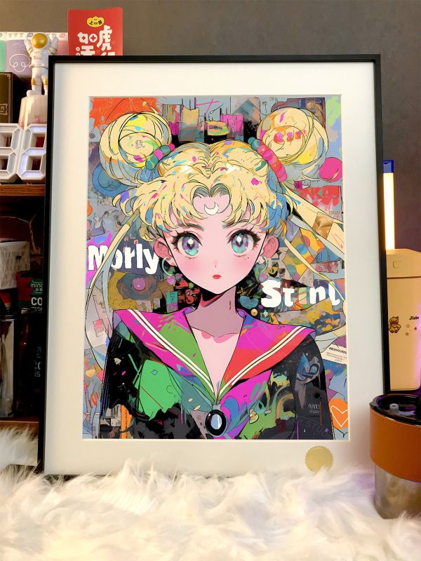 星空《塗鴉美少女》美少女戰士水兵月Sailor Moon裝飾畫 