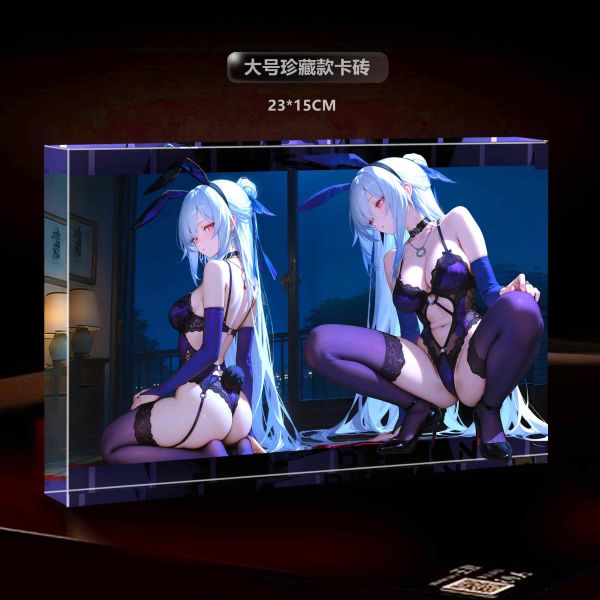 阿喵畫社 墨紗兔女郎鏡流透明卡磚 