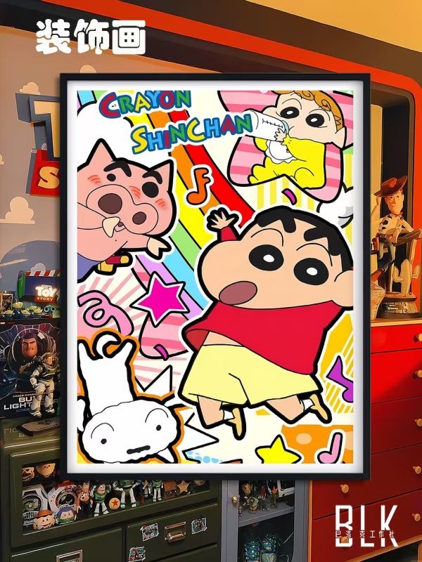 巴洛克 蠟筆小新野原新之助小白動漫藝術裝飾畫/亞克力冰箱貼 