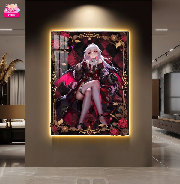 阿喵畫社 破敗薔薇克拉拉常亮裝飾燈帶畫 