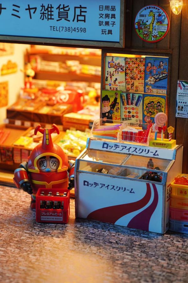 發條兔模型屋 12分復古日式冰箱成品 