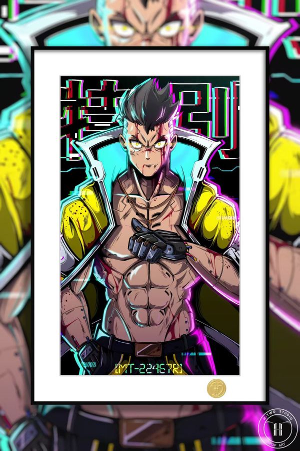 H2工作室 《大衛馬丁內斯》賽博朋克邊緣行者露西裝飾畫 