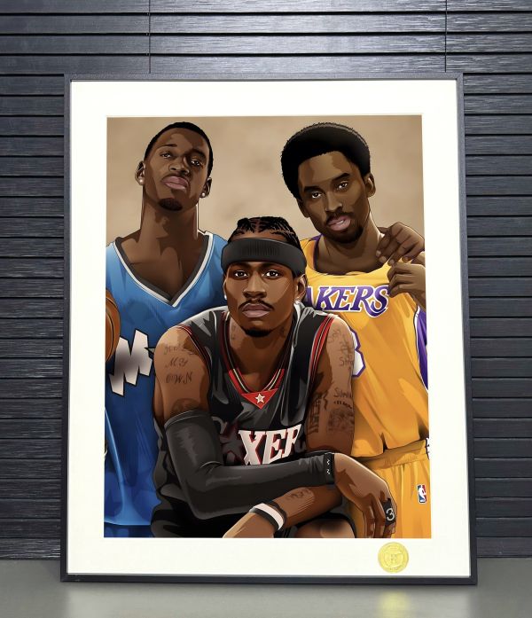 H2工作室 《你曾是少年》NBA科比麥迪艾弗森裝飾畫 