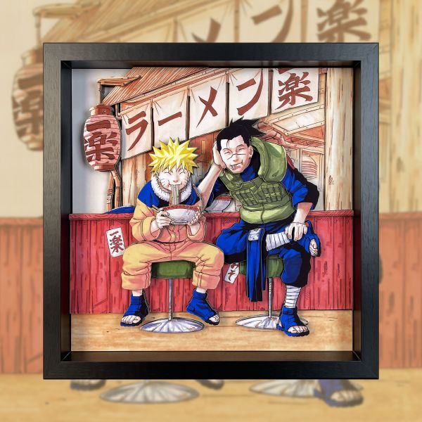 萌萌匠 火影忍者 一樂拉麵館 一樂名場面鳴人背景3D立體掛畫 