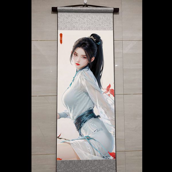 阿喵畫社 寧姚卷軸畫 