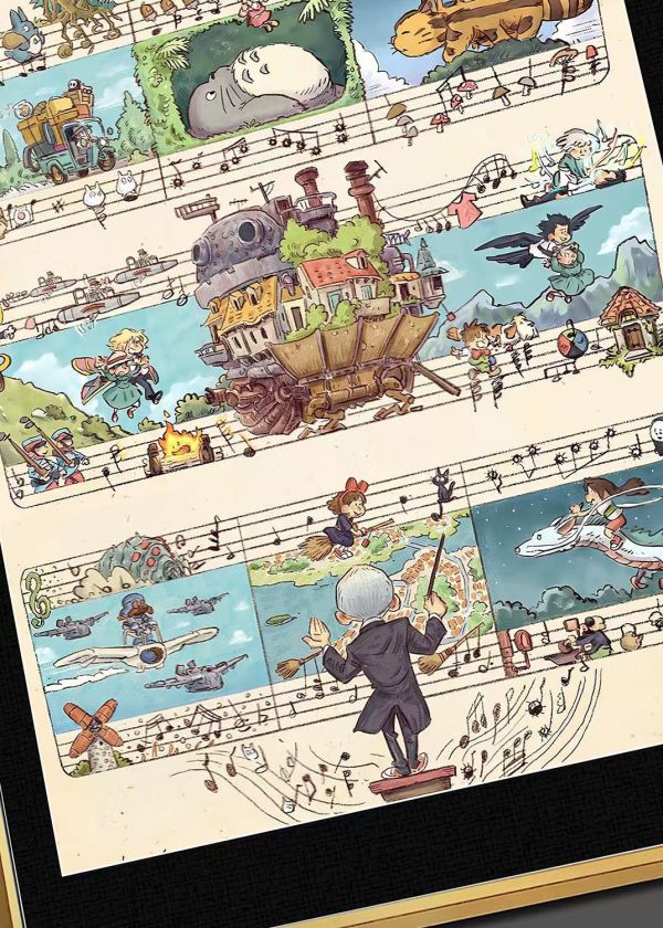 千鳥社 《宮崎駿動畫配樂》久石讓千尋移動城堡龍貓裝飾畫 