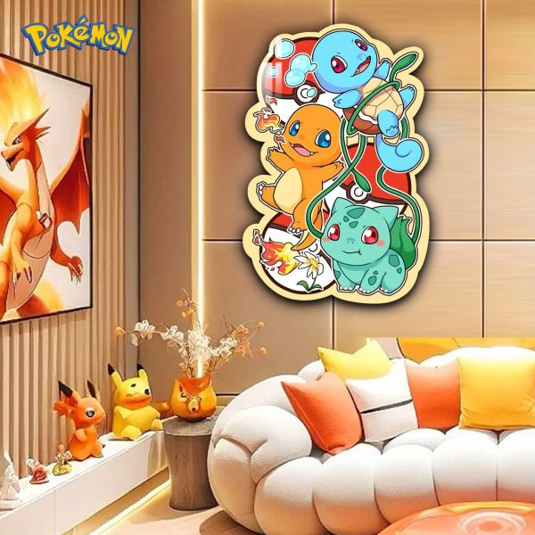 阿喵畫社 超大寶可夢造景8k超清燈帶異形裝飾畫 