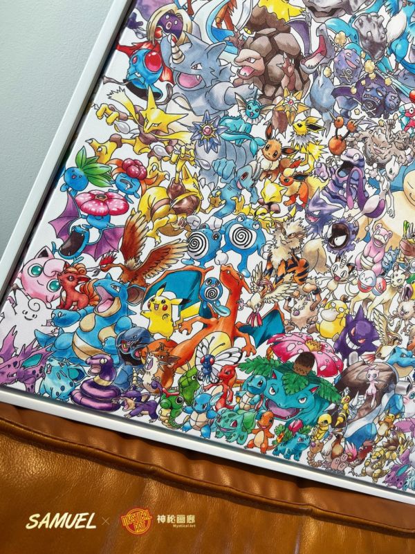 原畫師Samuel*神秘畫廊 《神奇寶貝初代小精靈大合集》收藏級帆布裝飾畫 
