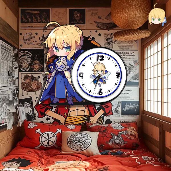 阿喵畫社 萌系吾王橫款靜音異形時鐘 