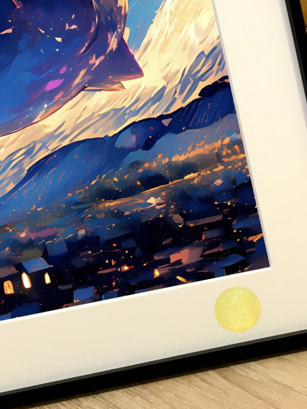 星空工作室 《星月夜耿鬼》寶可夢裝飾畫 