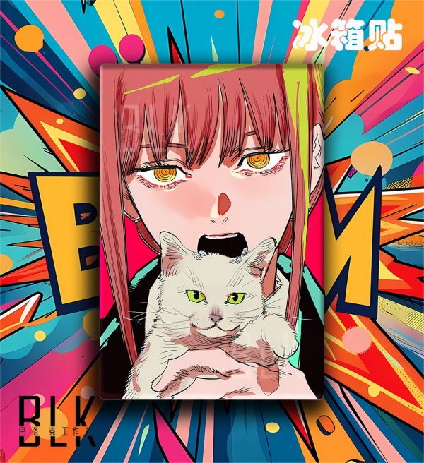 巴洛克《貓咪瑪奇瑪》鏈鋸人蕾塞篇裝飾畫冰箱貼 