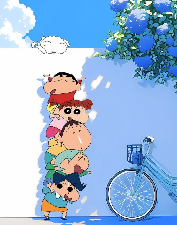 H2工作室 《夏日春日部》蠟筆小新野原新之助風間阿呆妮妮正男裝飾畫 