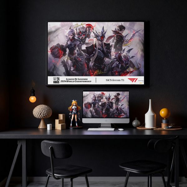千鳥社 英雄聯盟全球總決賽冠軍S賽skt t1戰隊海報藝術畫 