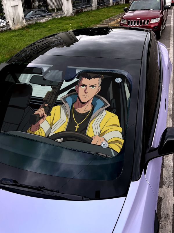 千鳥社《汽車前擋遮陽-大衛和露西》賽博朋克邊緣行者 