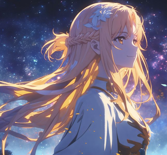 H2工作室《夜空亞絲娜》刀劍神域結城明日奈裝飾畫 