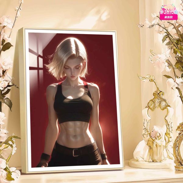 阿喵畫社 女明星 人造人18號薔薇裝飾畫 