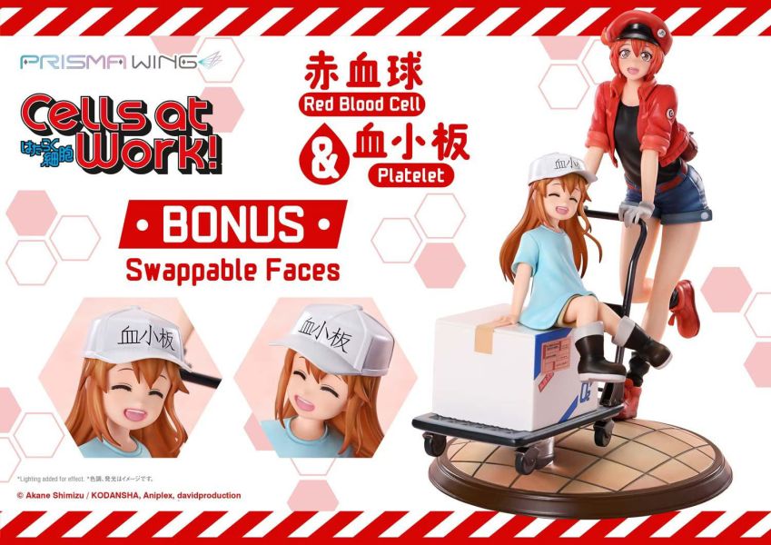 正版授權 Prisma Wing 26cm TV動畫 工作細胞 紅血球和血小板 