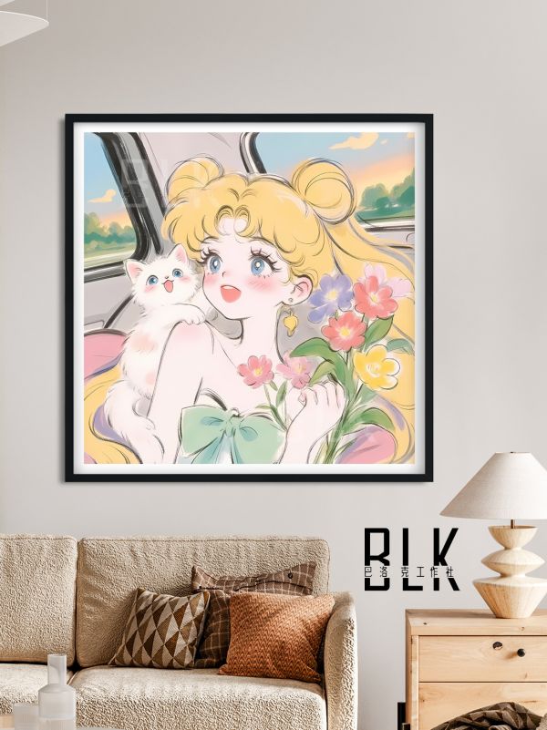 巴洛克《貓貓美少女》Sailor Moon美少女戰士裝飾畫冰箱貼 