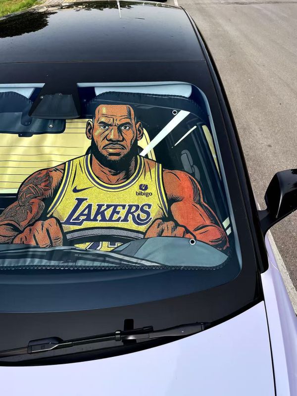千鳥社 《汽車前擋遮陽-詹姆斯和庫裏》NBA湖人隊勇士隊 