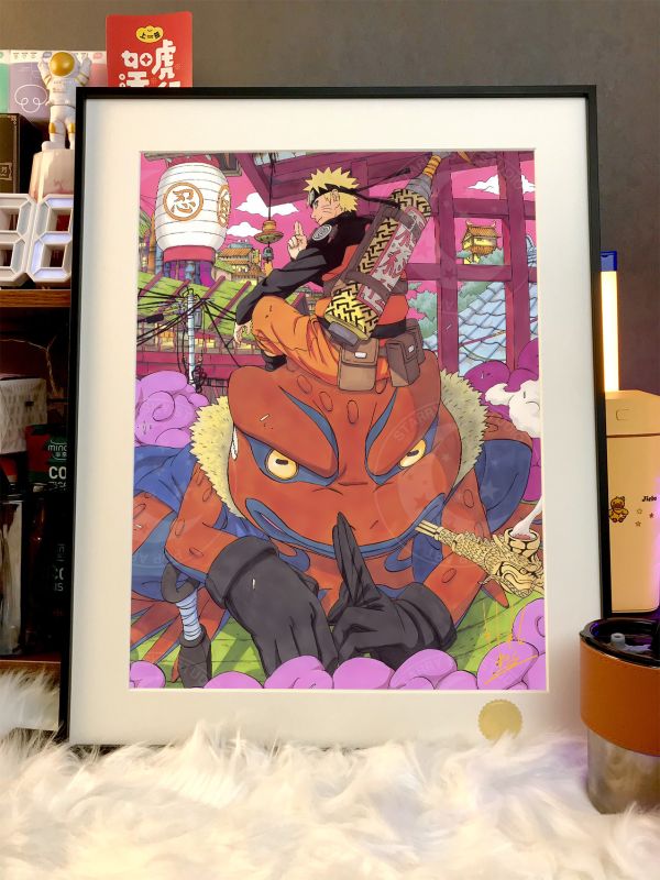 星空《木葉村鳴人》九尾火影忍者仙人模式裝飾畫 