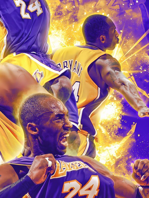 星空《曼巴之火》科比布萊恩特NBA洛杉磯湖人裝飾畫 