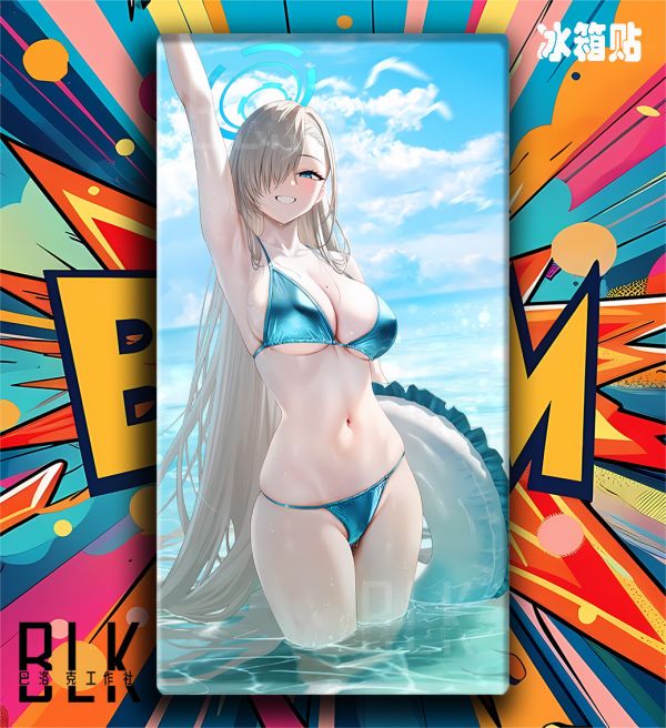 巴洛克《泳圈明日奈》蔚藍檔案裝飾畫冰箱貼 