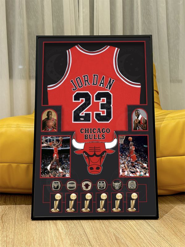 星空《喬丹球衣版畫》NBA邁克爾·喬丹芝加哥公牛隊裝飾畫 