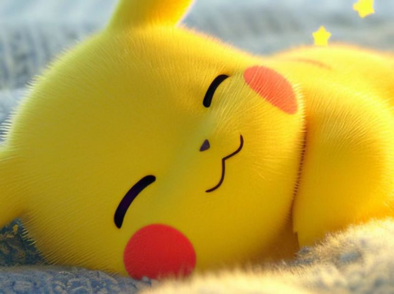 星空工作室 《睡眠皮卡丘》 神奇寶貝寶可夢裝飾畫 