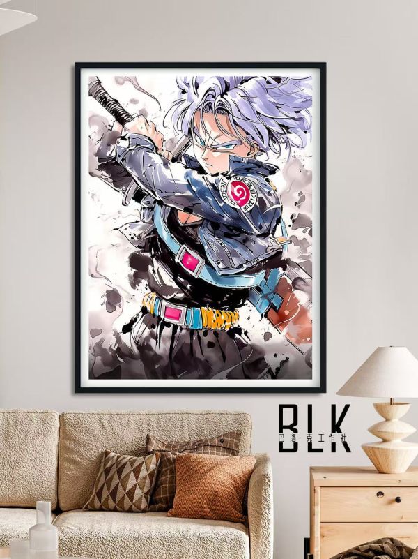 巴洛克 特蘭克斯超大龍珠賽亞人高清裝飾畫 