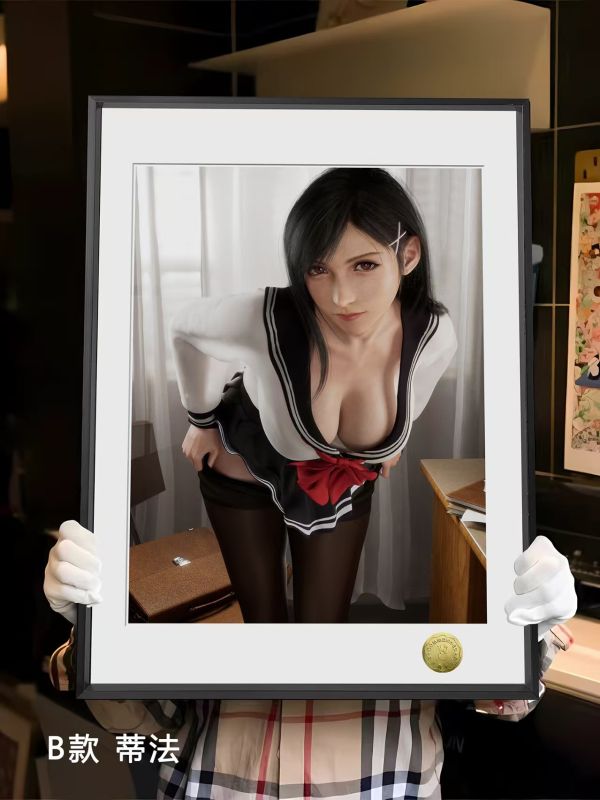 皇呱 《JK少女愛麗絲、蒂法》最終幻想裝飾畫 