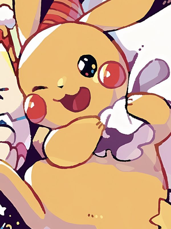 星空工作室 《聖誕寶可夢》皮卡丘波克比神奇寶貝裝飾畫 