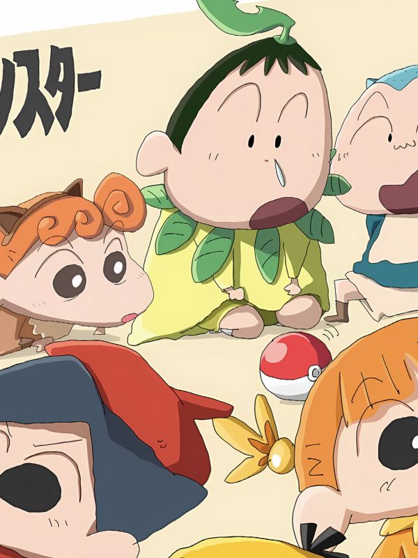 星空《寶可夢春日部》蠟筆小新裝飾畫 